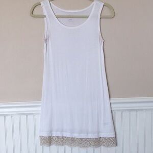 LOGO by Lori Goldstein Tank with Lace Trim